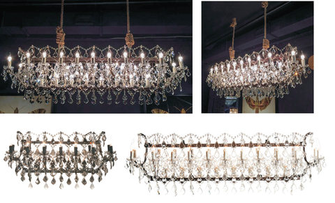 Люстра 19th c. Rococo Iron & прозрачная Crystal 133см.
