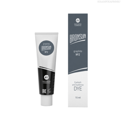 Innovator Cosmetics, Краска для ресниц и бровей Bronsun №2, графит, 15 мл