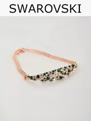 Браслет Россыпь из зеленых камней Swarovski