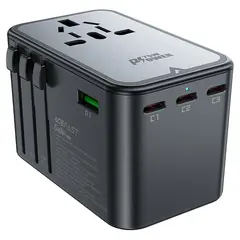 Зарядное устройство ACEFAST Z1 PD75W GaN (3*USB-C+2*USB-A) черно-серый
