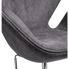 Кресло SWAN STYLE CHAIR тёмно-серый, искусственная замша