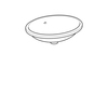 Geberit VariForm 500.752.01.2 Раковина с установкой под столешницу овальной формы, 50х40 см, без отв. под смеситель, с отв. перелива