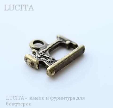 Подвеска "Швейная машинка" 19х15 мм (цвет - античная бронза) ()