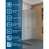 BelBagno UNO-L-1-TB-100-FL-Cr Душевая перегородка универсальная с односторонним входом, стекло рифлёное, профиль хром, 1000x2000 мм
