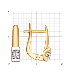 027518 -Серьги из золота 585 пробы с фианитом от SOKOLOV