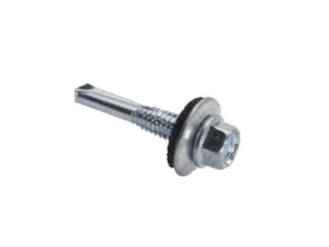 Саморез кровельный с EPDM с удлиненным сверлом, цинк 6,3 х 38