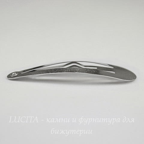Основа для заколки клик-клак, 49х13 мм (цвет - никель)