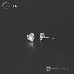 Cubic Zirconia Heart Crystal PVD Yellow Б/Р