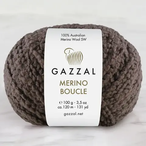 Пряжа Gazzal Merino Boucle 3763 шоколад