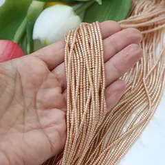 Бусины стеклянные, персиковые, цилиндр, 2 мм, К088