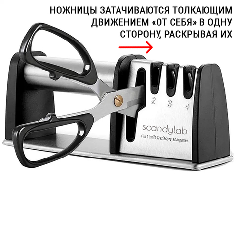 Механическая точилка для заточки кухонных ножей и ножниц ручная Scandylab Nordic Kitchen SND010