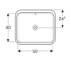 Geberit VariForm 500.764.01.2 Раковина с установкой под столешницу прямоугольной формы, 50х40 см, без отв. под смеситель, с отв. перелива