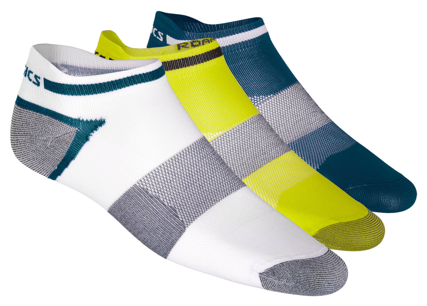 Комплект носков Asics 3ppk Lyte Sock белые-синие-желтые
