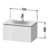 Duravit L-Cube LC613602222 Тумба подвесная под раковину, 1 выдвижное отделение, 400x720x481мм, цвет White High Gloss