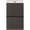 BelBagno UNO-MINI-400-2C-SO-GSO База под раковину подвесная с фрезеров. ручк. по всей длине фасада с двумя выкатн. ящ., Темно-Серый Ма., 400x395x608