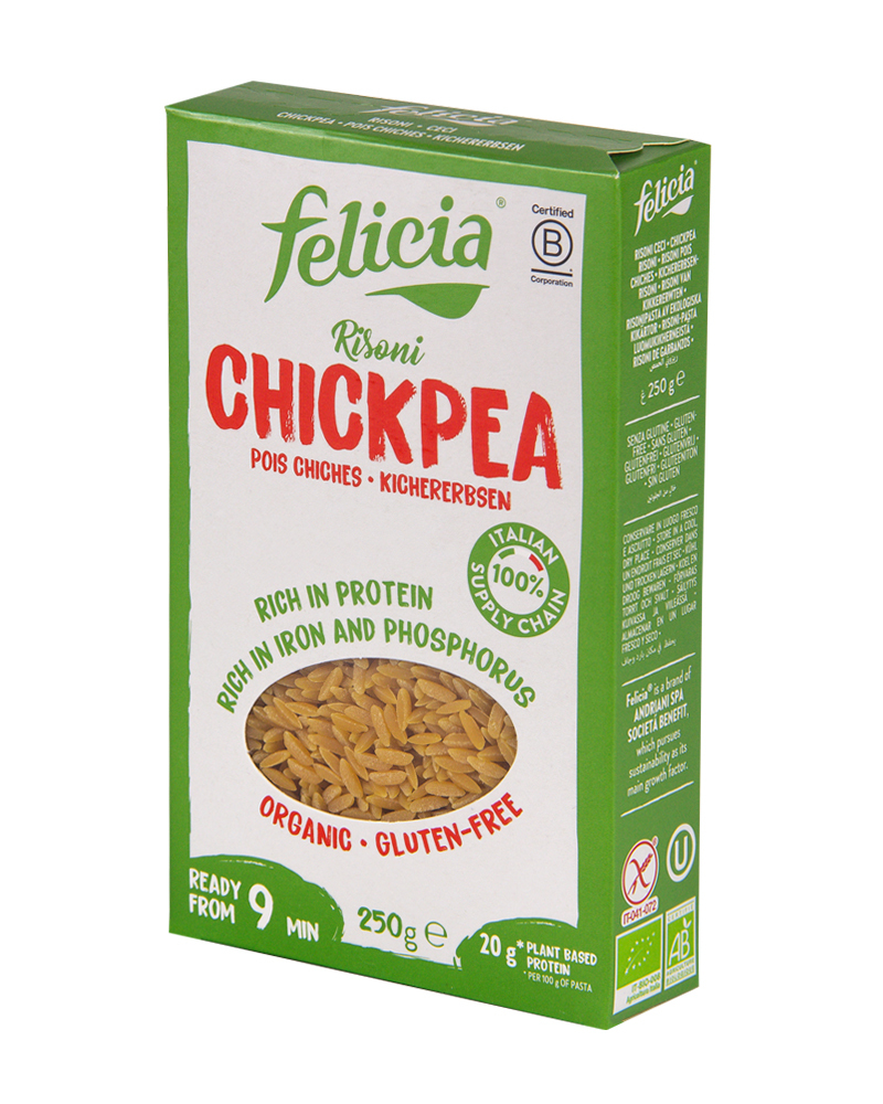 Макаронные изделияFELICIA без глютена из нутовой муки BIO Ризони 250г