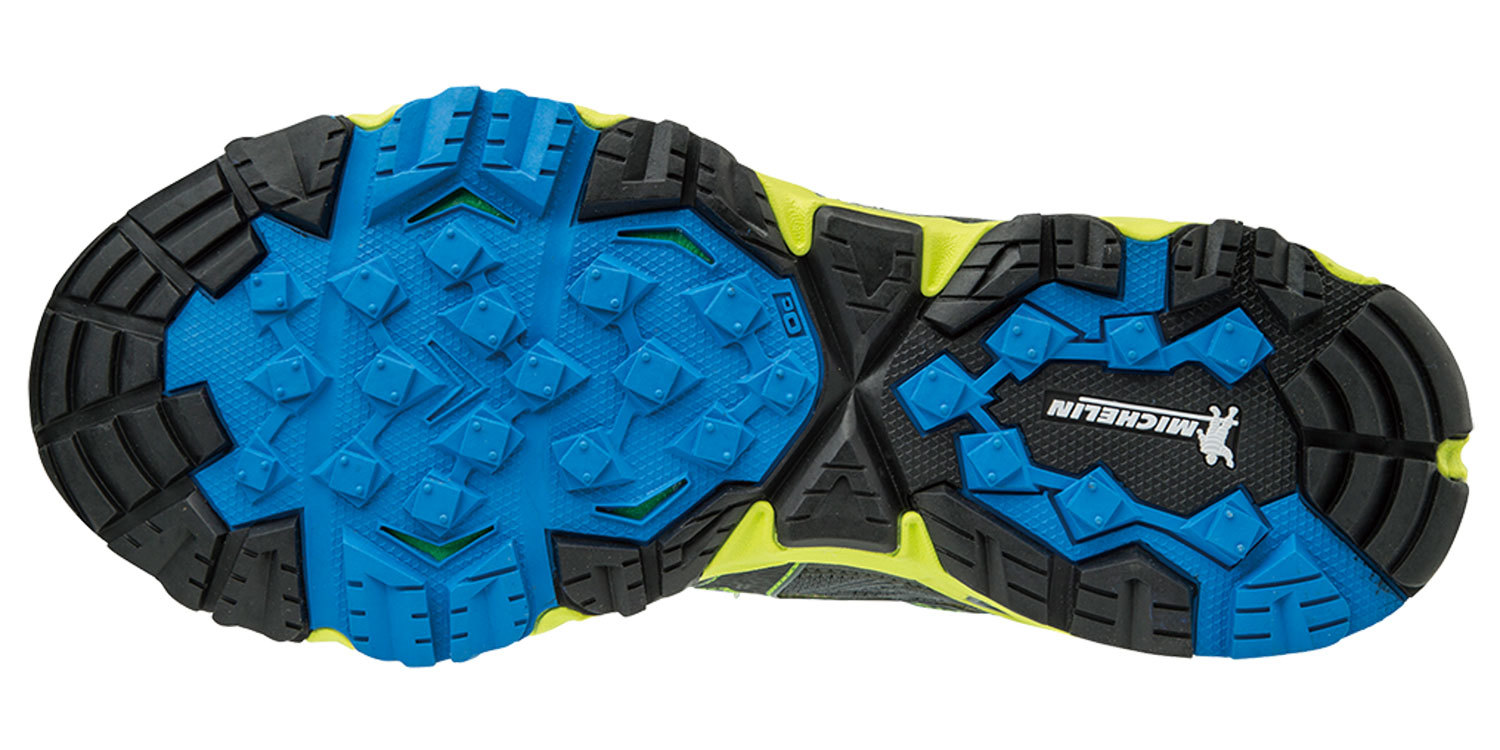 Беговые кроссовки мужские Mizuno Wave Mujin 4 GoreTex серые-желтые - 2