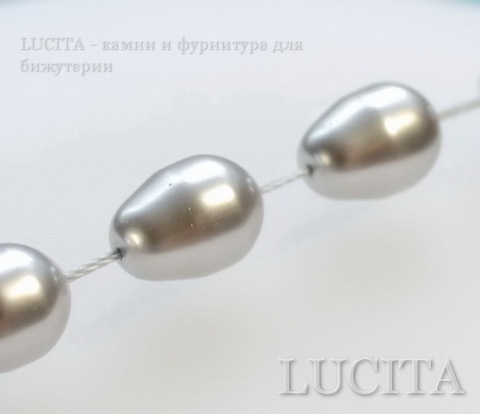 5821 Хрустальный жемчуг Сваровски Crystal Light Grey грушевидный 11х8 мм ()
