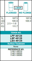 Гильза блока цилиндров TEIKIN LFF46128 (4шт/упак) хонингованная