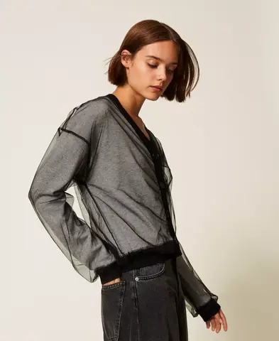TWINSET Кардиган, декорированный тюлем