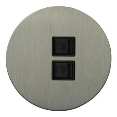 Двойная комп. розетка RJ45, никель, Salvador, EU010107
