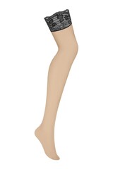 Чулки для пояса OBSESSIVE NUTRIS Stocking_Телесный + черный
