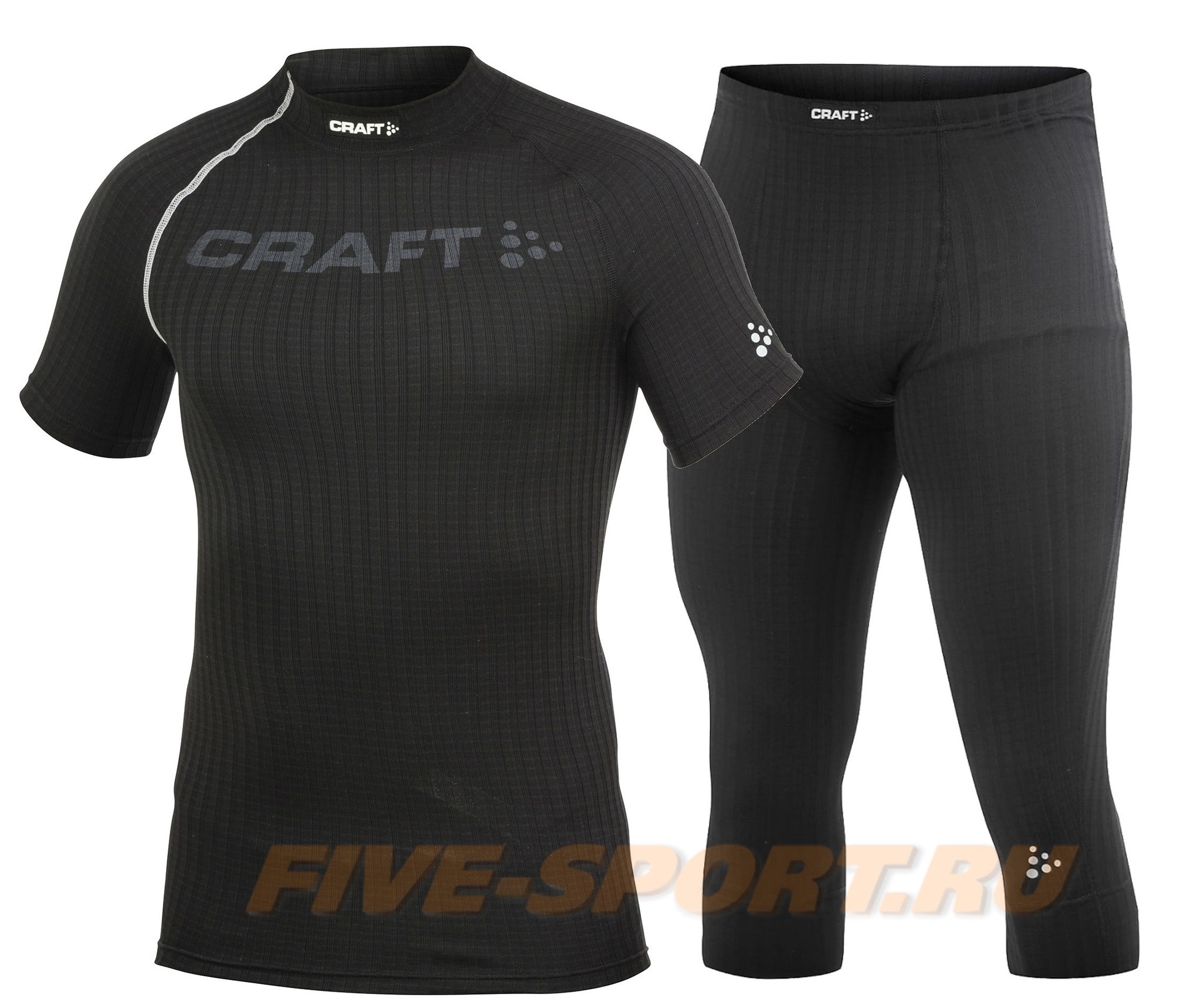 Комплект термобелья Craft Active Extreme черный капри+футболка