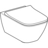 Geberit Smyle Square 500.683.00.2 Комплект подвесного унитаза вертикальный смыв, Rimfree, с сиденьем для унитаза, крышка ,Функция плавного опускания, Белый