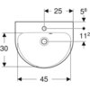 Geberit Renova 500.376.01.1 Раковина, 50x17.3x40см, белый