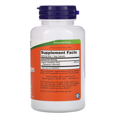 Now Foods, Корень одуванчика, 500 мг, 100 растительных капсул