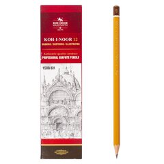 
          Карандаш ч/г Koh-I-Noor, 6H, дерево, без ластика, шестигранный, заточенный, цвет корпуса горчичный, картонная упаковка, в уп. по 12 шт.