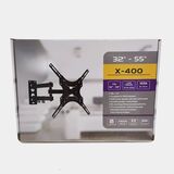 Кронштейн X-400 для телевизора 32-55 вес до 22 кг VESA 100*400 нагрузка до 22 кг поворотный выдвижной наклонный настенный черный металлический, для монитора, крепление для телевизора на стену