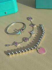 Браслет T жесткий Tiffany качество white/rose VGOLD