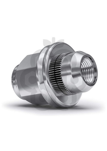 Гайка колёсная М12x1.5 длина=37мм ключ=21мм с шайбой закрытая хром