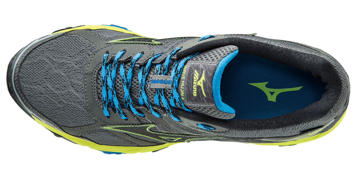 Беговые кроссовки мужские Mizuno Wave Mujin 4 GoreTex серые-желтые - 3