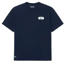 Теннисная футболка Lacoste Ultra Dry Tennis Heritage Graphic - midnight blue