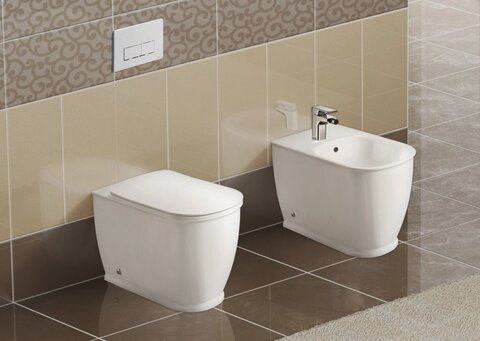 BelBagno Prado BB10150CB Унитаз приставной безободковый, P-trap, цвет: белый
