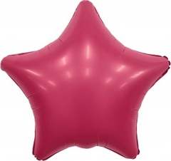 Шар Аг 19''/48 см, Звезда, Сатин, Фуксия/Маджента (Viva Magenta), 1 шт