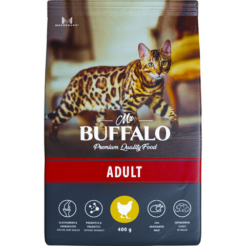 Mr.Buffalo Adult сухой корм для кошек (курица) 400 гр