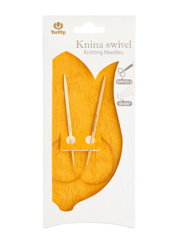 Спицы круговые "Knina Swivel" 4.5мм/40см, бамбук, натуральный, Tulip, KS-400450