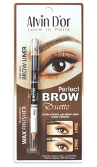 Alvin D`or P1-4 Дуэт для бровей двойной карандаш+Воск Brow Perfect (тон 03 Dark Grey)