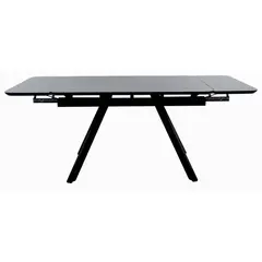 Стол Arthur раскладной 120-184x80x75см, керамогранит чёрный мрамор Greys Black, чёрный