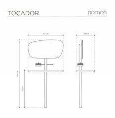 Туалетный столик Nomon-home TOCADOR (черный яень/мрамор)