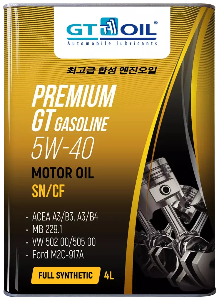 Полусинтетическое моторное масло GT OIL Premium GT Gasoline 5W-40, 4 л, 3.9 кг
