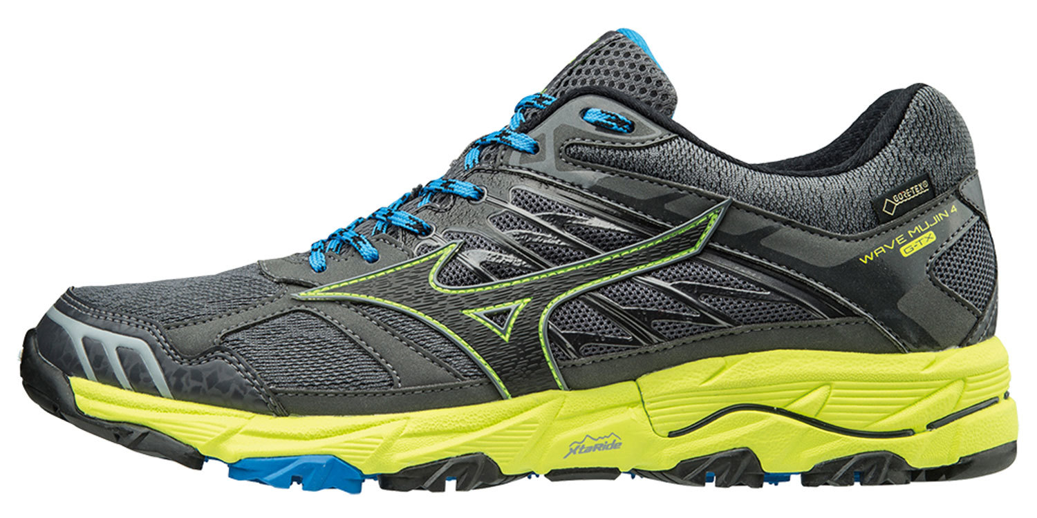 Беговые кроссовки мужские Mizuno Wave Mujin 4 GoreTex серые-желтые - 4