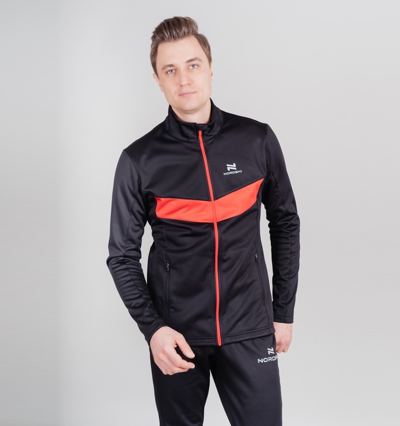Nordski Base Active утепленный разминочный костюм мужской black-red - 3