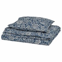 Комплект постельного белья IKEA GLESSTARR (ГЛЕССТАРР), Односпальный, Синий с рисунком, 150x200, 50x80 см