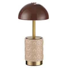 5453/3TL L-VISION ODL_EX26 010 светлая бронза/кофейный/бежевый/металл/керамика Настольная лампа беспроводная LED*3W 3000K LULU
