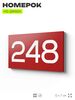 Номер на дверь 248, табличка на дверь для офиса, квартиры, кабинета, аудитории, склада, красная 120х70 мм, Айдентика Технолоджи
