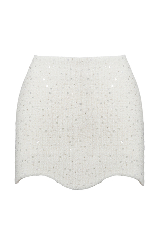 «Summer sparkle» Юбка мини из мерцающего твида с жемчужинами.